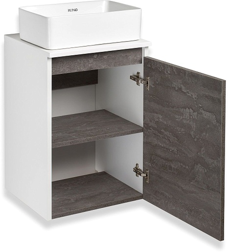 Runo Мебель для ванной Бари 40 R Duo подвесная железный камень/белая – фотография-6